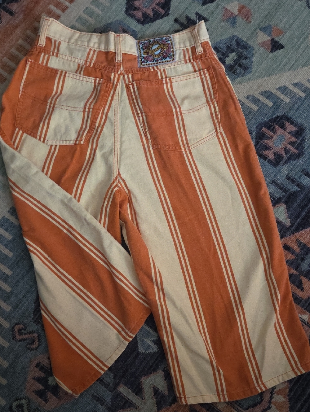 Jou Jou Classic Vintage Highwaisted Striped Long Shorts
